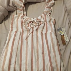 Pink Flutter Sleeve Dress